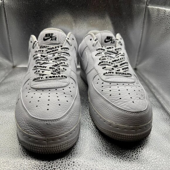 Size 11.5 Nike Air Force 1 Low CMFT Equality White Mens Sneaker Shoes AQ2118-100 main image 11